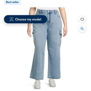Brand New Terra & Sky High Rise Wide Leg Cargo Jeans